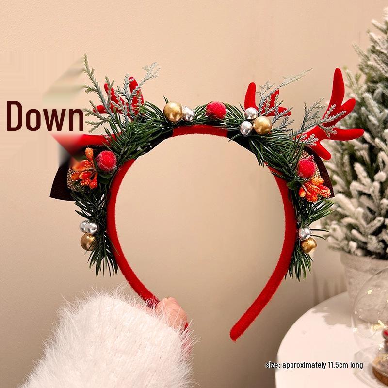 Christmas Reindeer Antler Headband - Plush, Cute Hair Accessory for Girls’ Holiday Costume