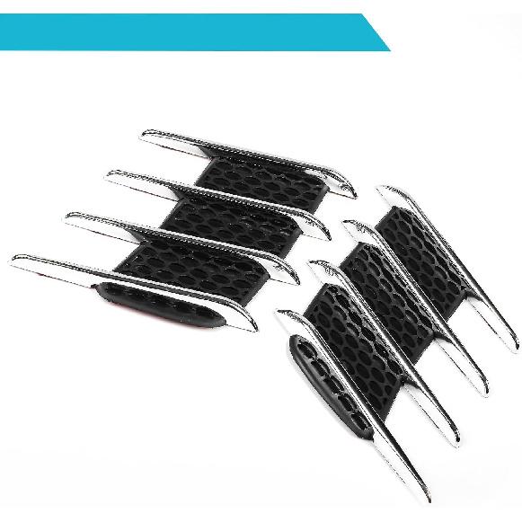 2PCS Hood Vents for Cars, Car Exterior Hood Side Air Intake Flow Vent, Car Hood Scoop Air Vent, Shark Gills Outlet Decorative Trim Sticker Vent