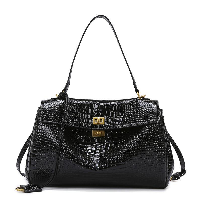 Tote Bags for Women Handbag Purse In Vintage Moto Biker Lock Decoration Commuting Shoulder Crossbody