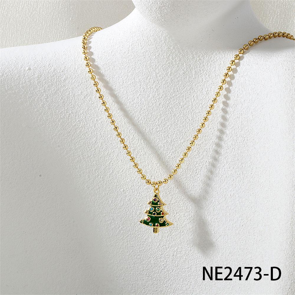 Рождественская коллекция: Ожерелье из бусин с шармами в виде дерева, снеговика, Санты, оленя, венка, перчаток и носков