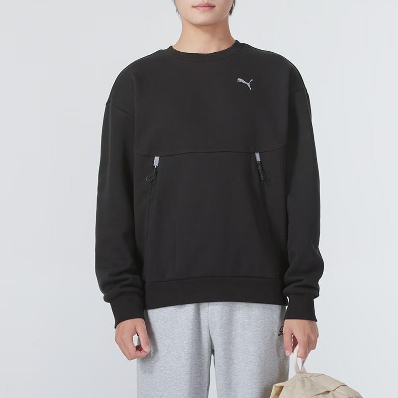 Puma Круглый вырез Повседневный спортивный свитшот с длинным рукавом Мужской свитшот Черный 629736-01