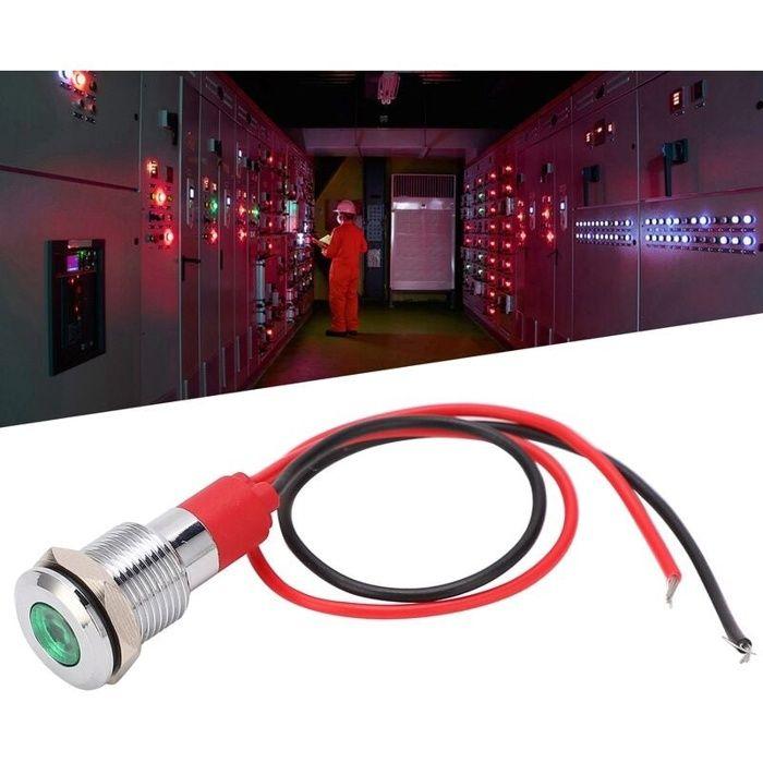 Voyant LED en Métal Voyant étanche Voyant D\'avertissement LED 10mm Puissance Petit Cordon Nickel Plaqué Laiton 220V
