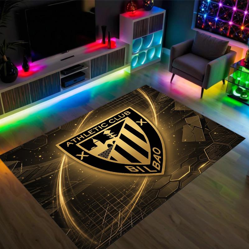 Athletic Bilbao Football Design Crystal Velvet Carpet Cozy Non?Slip Printed Rug For Bedroom Living Room Entrance