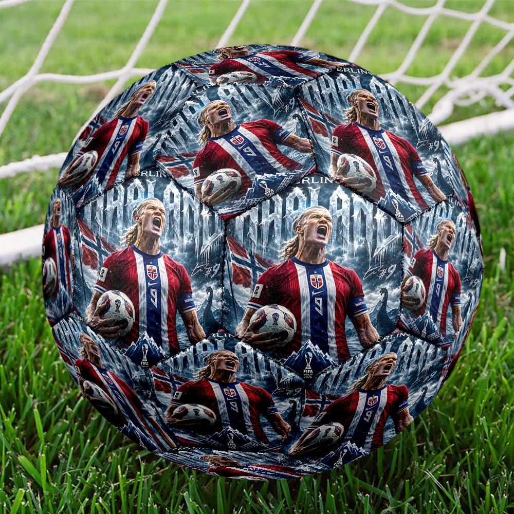 1pc Haalands Soccer Triumph Size 5 Soccer Ball PVC Football Sports Matches Training Outdoor Games Beach Elastic Balls 07e116