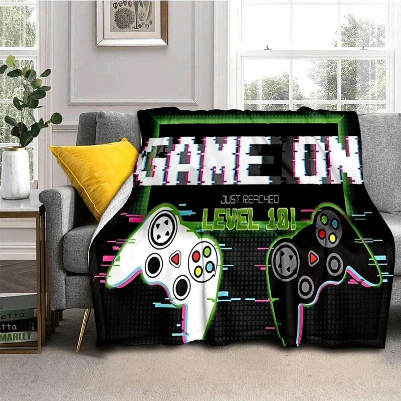 Game Controller Blanket Gamepad Flannel Blanket Super Soft Fleece Game Throw Blankets for Bedroom Couch Sofa Gift For Boy Girl