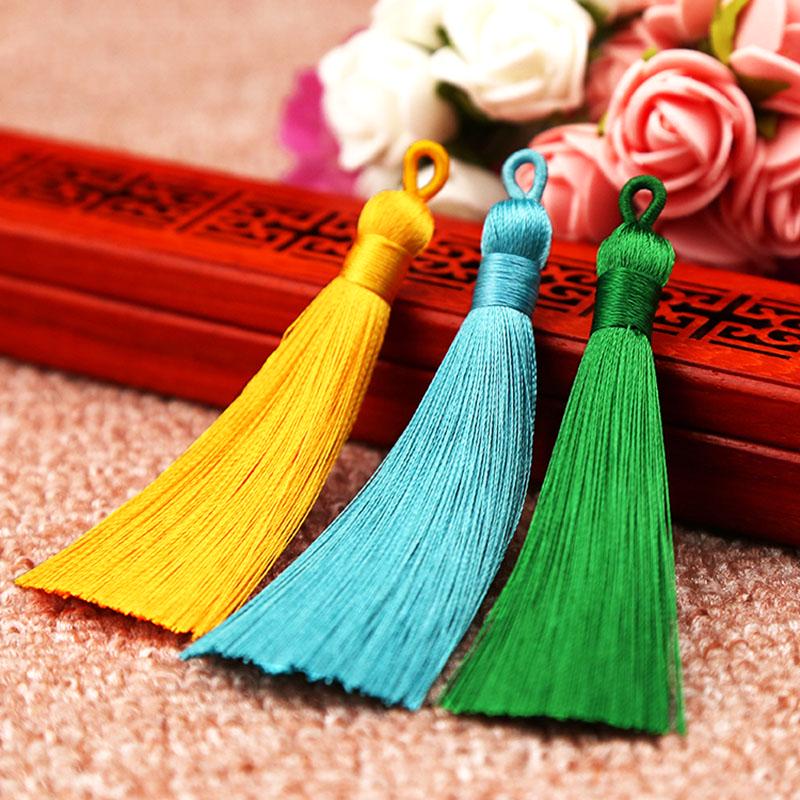 Creative Crafts 1PC/1Pair New Hot DIY 8cm Jewelry Accessories Bookmark High Quality 25 Colors Handmade Bohemia Long Silk Tassel for Earrings