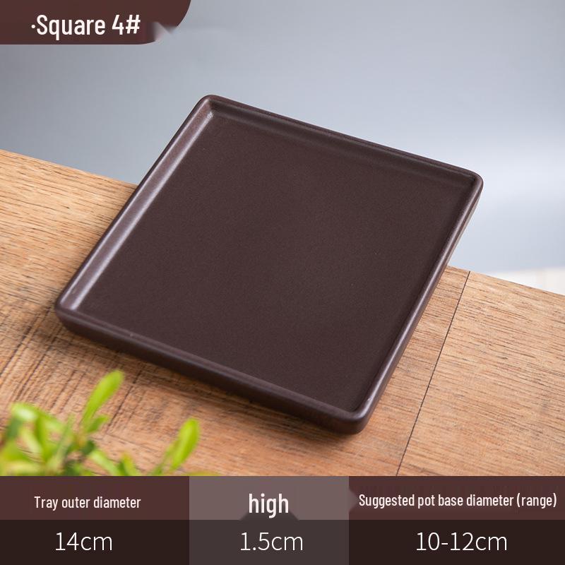 Керамический поддон для цветочного горшка из фиолетовой глины - Прямоугольное/Круглое основание для сбора воды, для бонсай