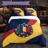 Romania Football Pattern 3 Pieces Bedding Set Soft Microfiber Duvet Cover with Pillow Cases for Bedroom