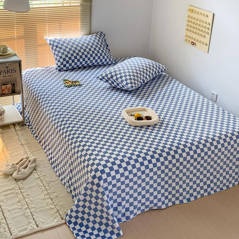 Winter Solid Color Milk Fleece Flat Sheets Bed Home Coral Fleece Thick Warm Flannel Queen King Size Bed Spread with Pillowcases