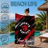 Custom Name Beach Towel Raptors basketball Logo Soft and Quick-drying Beach Towel, Suitable for Travel, Swimming Pool, Gym, Yoga, Gifts