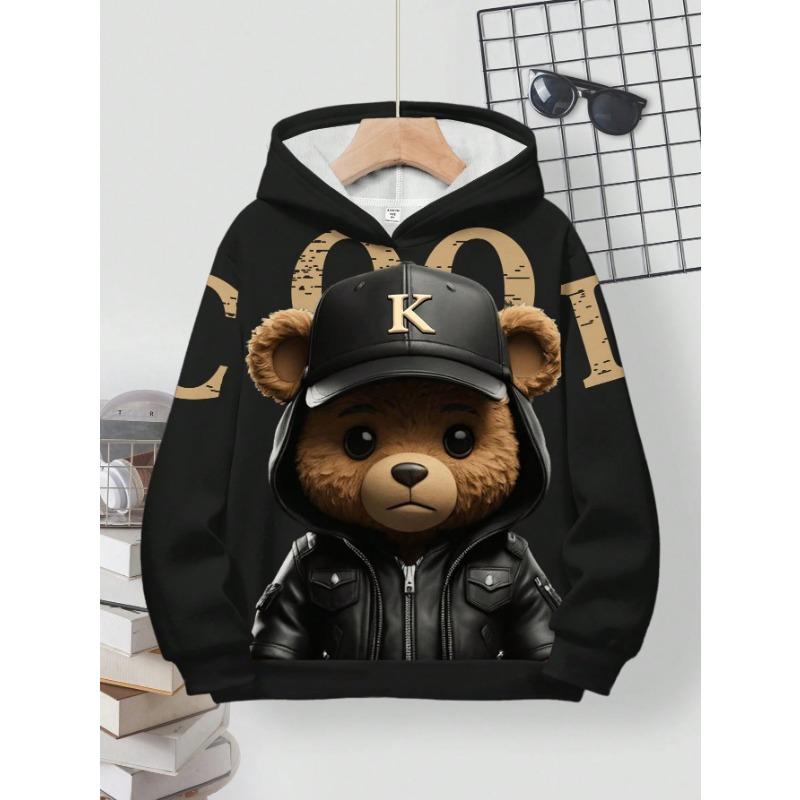 Осенние 3D толстовки с милым принтом животных, модные, повседневные, спортивные, с длинным рукавом, детские, для мальчиков