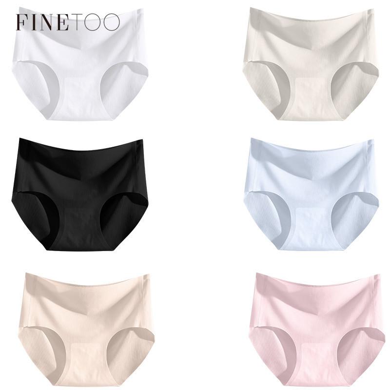 FINETOO Ice Silk Underwear for Women Comfort Seamless Panties Breathable Brief 5A Antibacterial Lingerie