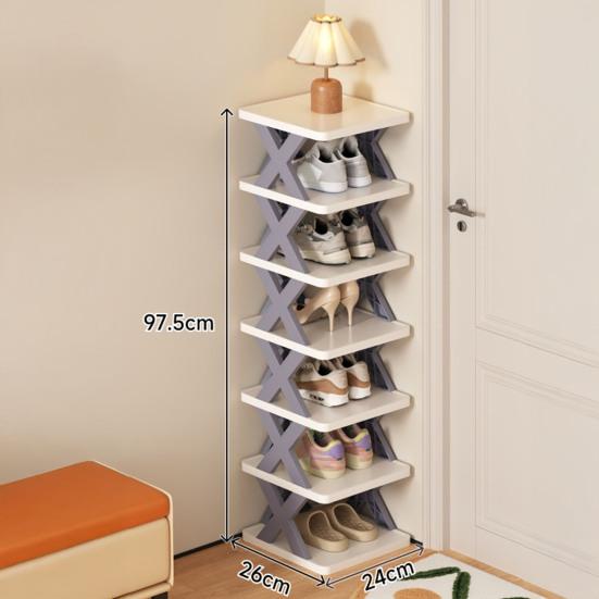 Folding Shoe Rack Storage Organizer Strong Load-bearing Simple Installation Collapsible Multi-Layer Shoes Shelf