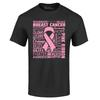 Breast Cancer Awareness Pink Ribbon Word Cloud T-shirt Breast Cancer Shirts