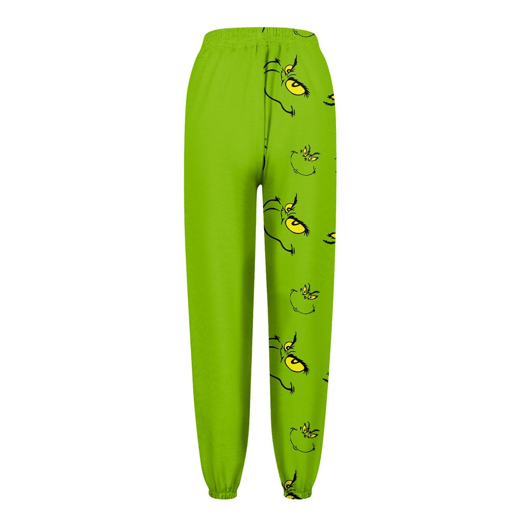 Женские модные рождественские свободные однотонные повседневные спортивные брюки с завязками на талии