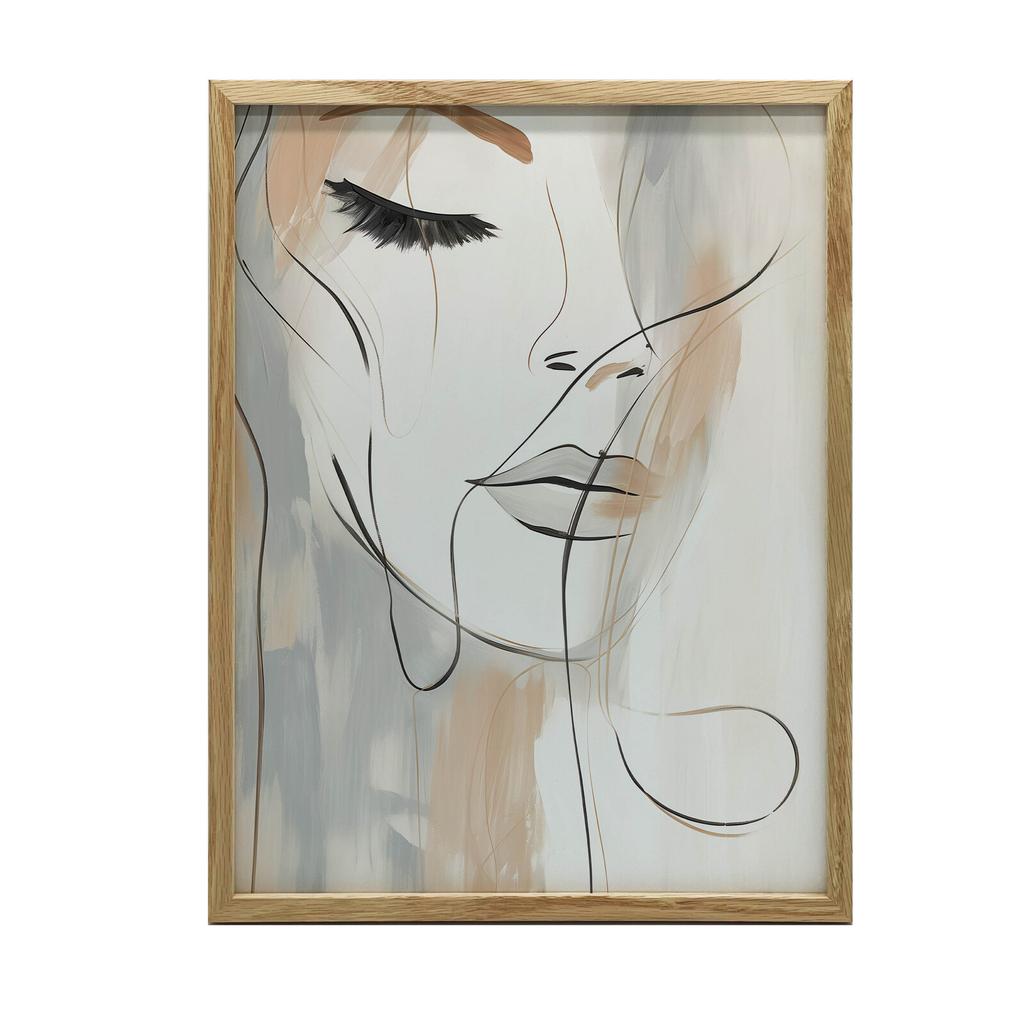 Elegance In Brushstrokes Elegance In Brushstrokes, 70X100 Cm, Dark Brown Wooden Frame, 230 Gsm Matte Paper
