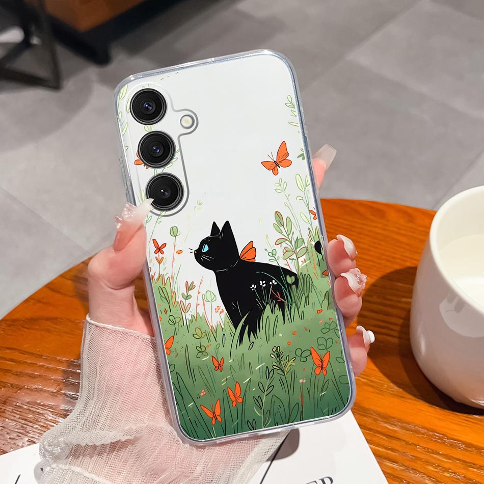 Чехол для Samsung Galaxy S25 FE Plus Ultra Прозрачный с рисунком цветов Задняя крышка для Samsung S 25 Ultra Мягкие противоударные чехлы для телефона