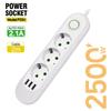EU Plug AC Outlet Smart Home Multiprise Power Strip Extension Cord Electrical Socket Network Filter With USB C PD Fast Charging