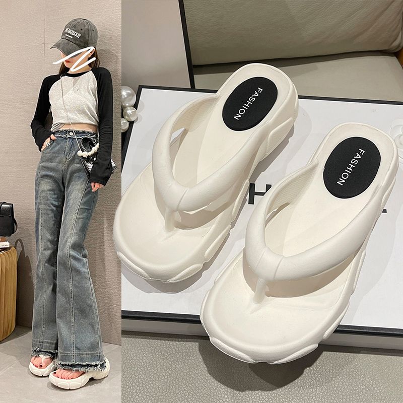 Женские тапочки и босоножки на каблуке, лето 2024, толстые шлепанцы, шлепанцы на платформе для пляжа, новый стиль 39, оптовая продажа