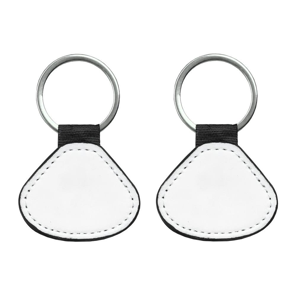 PU Leather Dye Sublimation Blanks Keychain Double Sides Blank ID Tags Keyring  Hanging Accessory