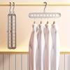 Heavy-Duty Foldable Hangers - Space-Saving, 9-Hole Design, Plastic Material, Ideal for Closets, Wardrobes, Home & Dorm Storage