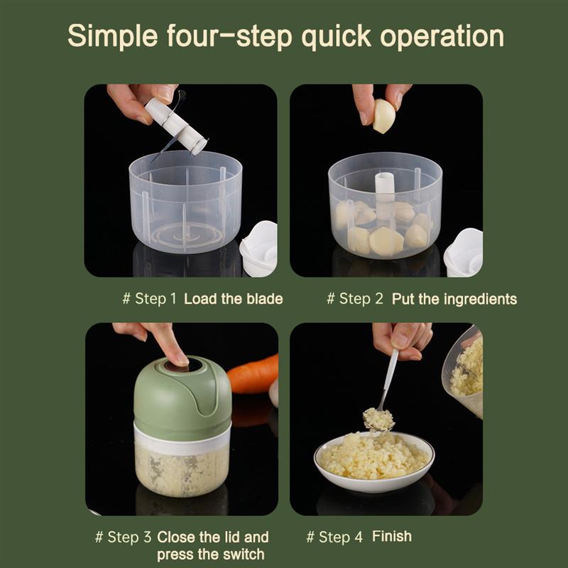 Мини-USB Беспроводная электрическая давилка для чеснока, пресс-мясорубка для овощей, чили, мясорубка, еда