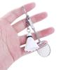 Fashion DIY Gifts Key Holder Badminton Racket Key Chain Key Ring Keyfob Badminton Pendant Keyring