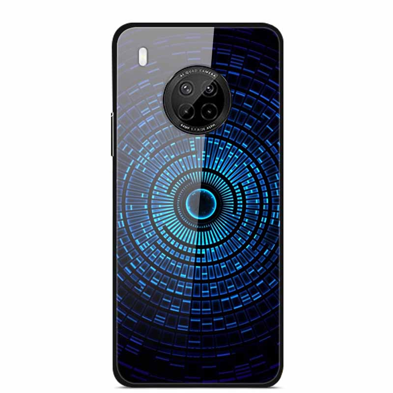 For Huawei Y9A Cases Y8P Y7P Y5P P40 Lite Tempered Glass Hard Back Covers For Huawei P Smart 2021 2020 Cases Bumper Painted Capa