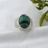 Серебряное кольцо с малахитом, Чистое 100% стерлинговое серебро 925 пробы, Изысканные ювелирные изделия, Серебряное кольцо ручной работы, Унисекс кольцо Ar8928