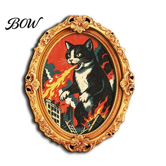 Kitchen Appliance Magnets 1/6Pcs Halloween Retro Frame Refrigerator Magnet, Wood Carved Fridge Home Decor Magnet Cabinet Whiteboard for Office Vintage