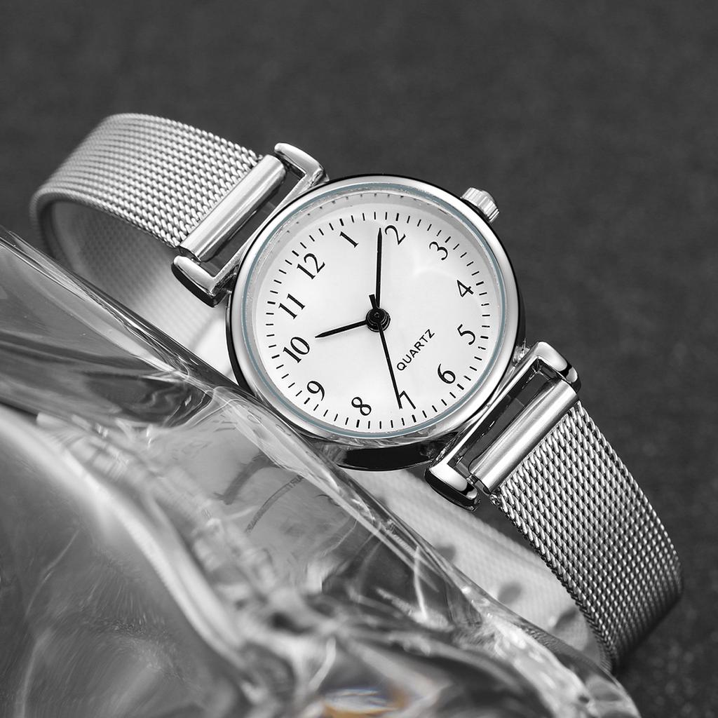 2 шт./компл. Модные женские часы, повседневные, сетчатый ремешок, круглый циферблат, кварцевые часы с браслетом в форме листьев(Коробка не входит)