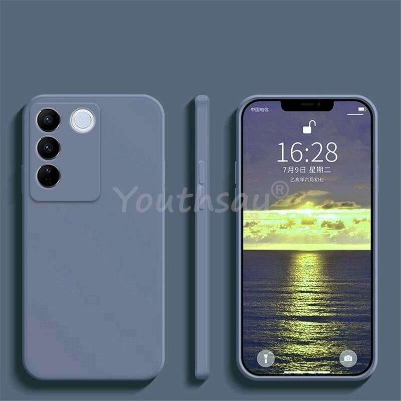 Для vivo V27 Pro Чехол Силиконовый Жидкий Оригинальный Чехол vivo V27 Pro V27e Чехол TPU Защитный Чехол vivo V27 Pro Чехол