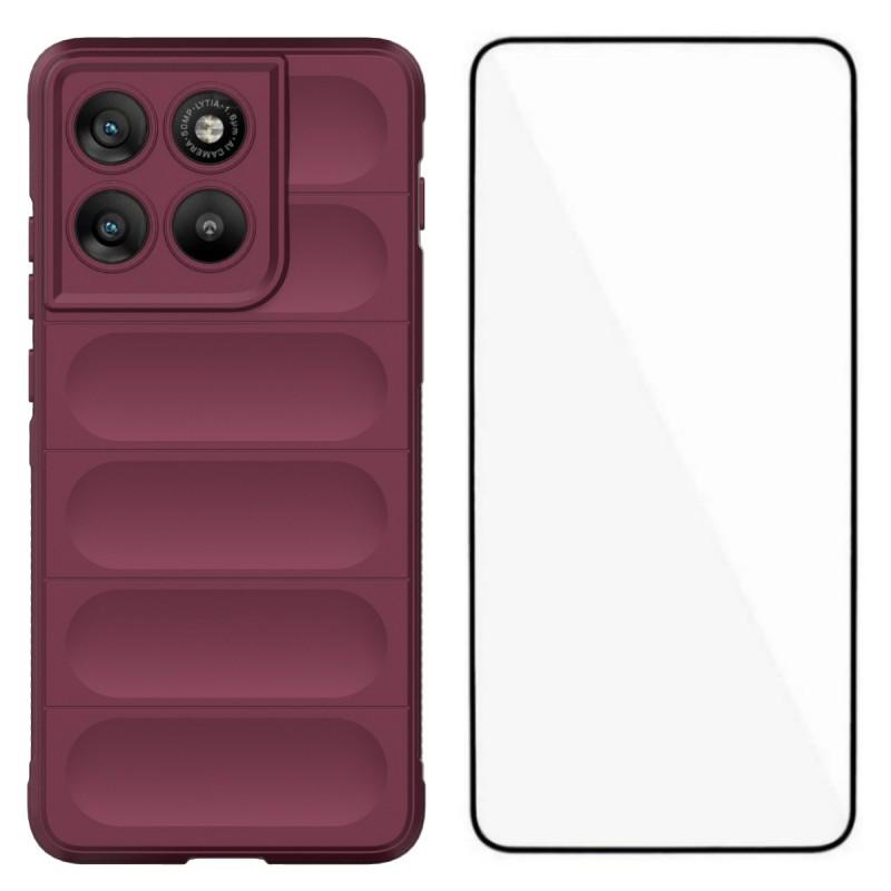 For Motorola Edge 70 5G TPU Case WANLONFENG HD Series Anti Slip Phone Cover with Tempered Glass