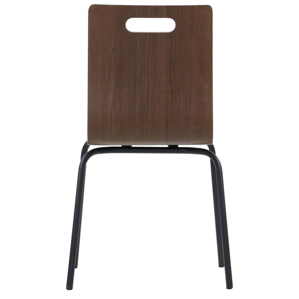 Walnut plywood chair with black frame. Model WERDI A