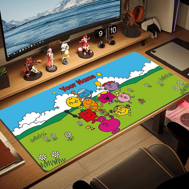 Mr1 Custom Name Large Size Mouse Pad Large Gaming Table Cushion Non-slip Laptop Tablet Big Mousepad XXL Mat Mini PC Playmat With Lock edge