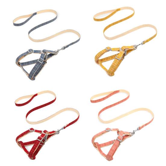 Поводок для выгула собак Полосатая Клетка Тяговый Канат Противоукусный Нагрудный Ремень Зоотовары