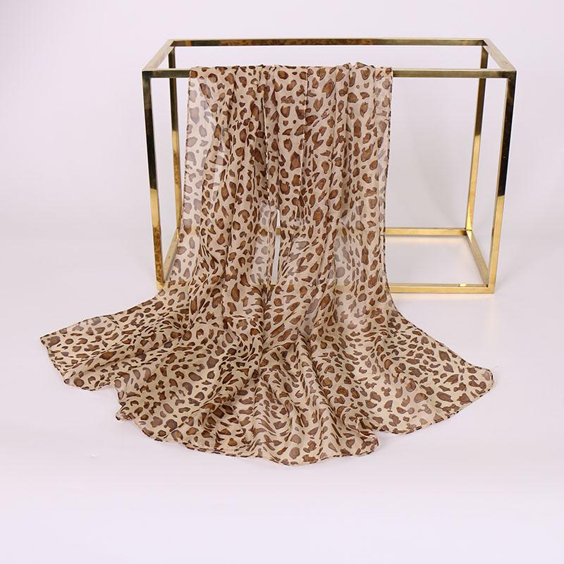 New Leopard Print Chiffon Hijab Scarf Women Thin Shawl Headband Casual Chiffon Tudung Headscarf