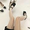 Женские Сексуальные Кружевные Рыболовные Чулки Стиль Лолита С Вырезами Красные Шелковые Чулки JK С Высокой Талией В Полоску Колготки Рождественские Подарки