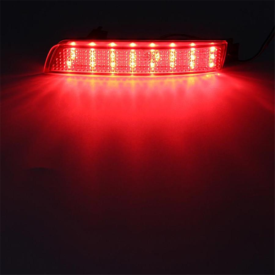 2 Pcs 12V Car Rear Bumper LED Reflector Red Lens Tail Brake Lamp FX35/FX37/FX50