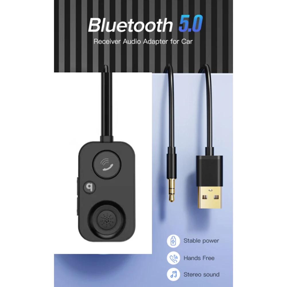 Автомобильный Bluetooth-приемник 5.1 AUX Аудио 3,5 мм Беспроводной адаптер для громкой связи Автомобильный усилитель Динамик Наушники Авто BT-передатчик