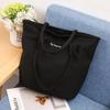 Black and White Thin Women Large Capacity Canvas Bags Travel Casual Daily Shoulder Tote Shopper Handbag Simple Hobo Bags