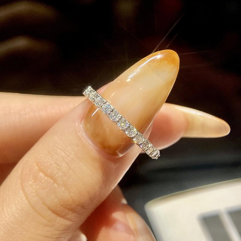 Тест пройден, кольцо с муассанитом, подходящее к свадебному бриллиантовому кольцу для женщин из стерлингового серебра 925 пробы, женское кольцо с короной и одним хвостом, ювелирное изделие