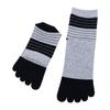 Cotton Breathable Simple Middle Tube Socks With Toes Stripe Hosiery Man Socks Five Finger Socks