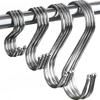 1/5/10PCS Stainless Steel S Hooks with Sharp Tip Utensil Meat Clothes Hanger Hanging Hooks for Butcher Shop Kitchen Baking Tools