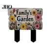 3D Effect Garden Sign Floral with Stake, Farmhouse Sign, Colorful Flowers Yard Outdoor Decoration Art Rustic Welcome for Home Pathway Planter