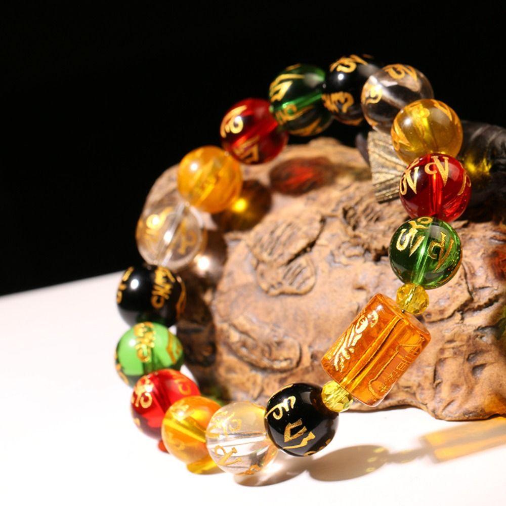 Buddhism Luck Wealth Bracelet Crystal God of Wealth Beaded Bracelet Feng Shui Bracelet Gift