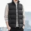 Men Waistcoat Stand Collar Sleeveless Zipper Closure Vest Coat with Pockets Solid Color Thickened