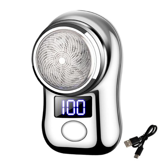 Портативная электробритва со светодиодным дисплеем батареи USB перезаряжаемая водонепроницаемая мини-путешествующая мужская роторная бритва беспроводной инструмент для удаления волос, триммер для бороды