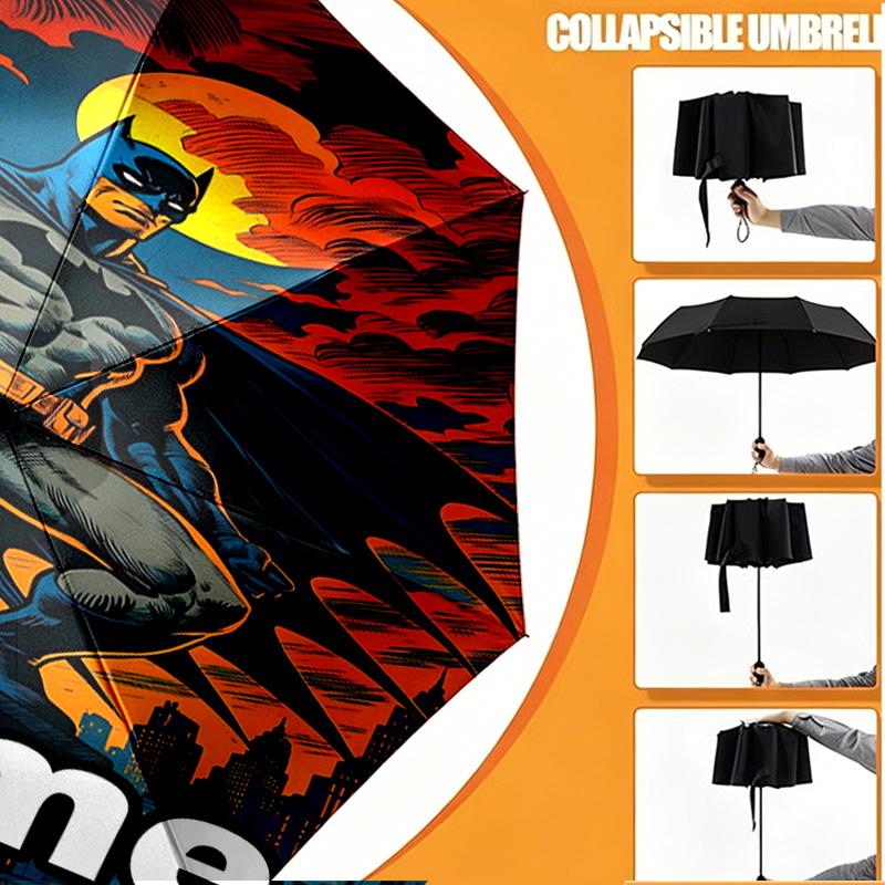 Custom Name Personalized Transformers Print Umbrella, Auto Open Close, 8‑Rib Sturdy Frame, Commute Camping Hiking Use, Birthday Gift