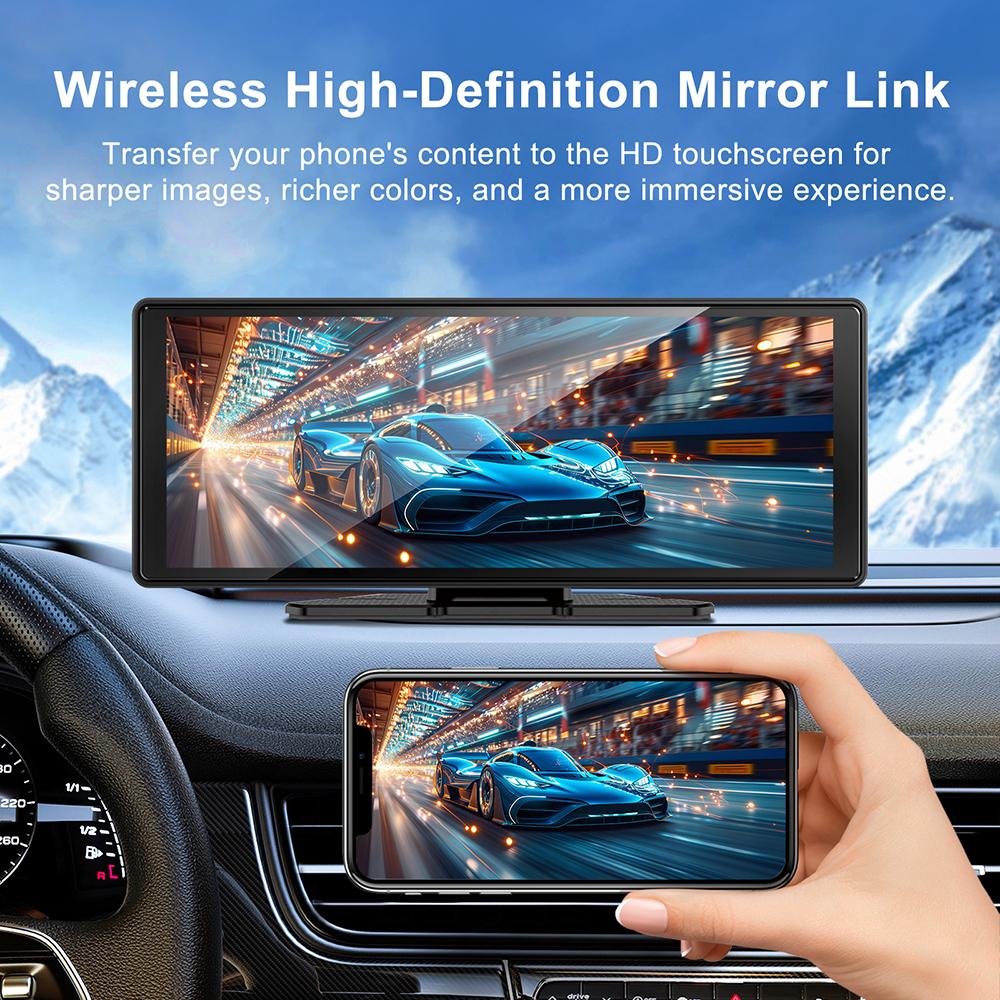 Универсальный Carplay Android Auto 10.26" MP5 IPS Экран Автомагнитола Mirrorlink BT FM Радио USB Аудиовыход Беспроводной Carplay Android